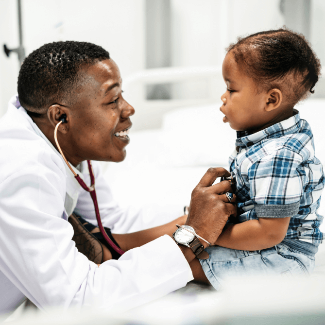 Doctor treating a child patient