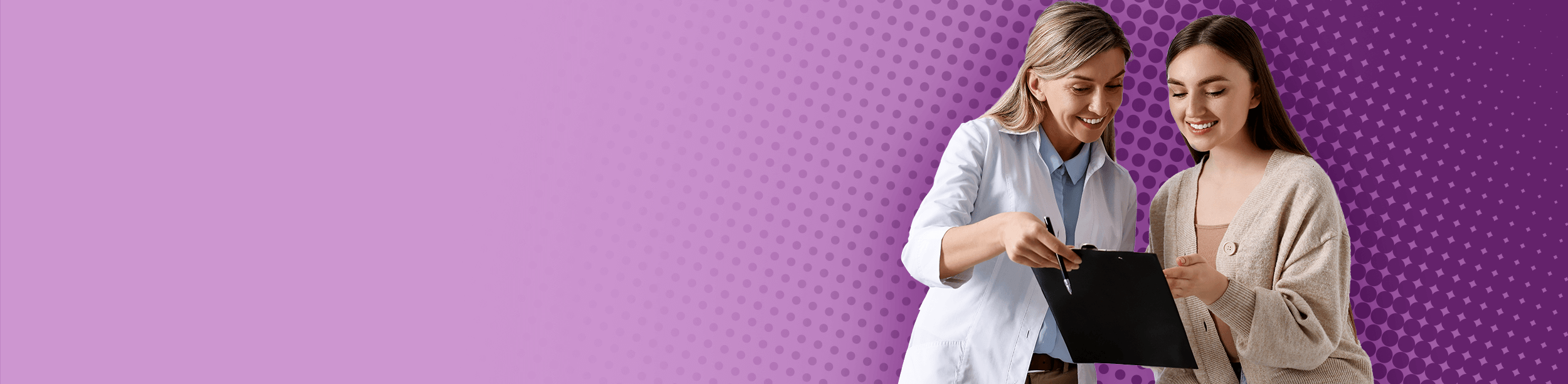 Medical professional reviewing information with a patient