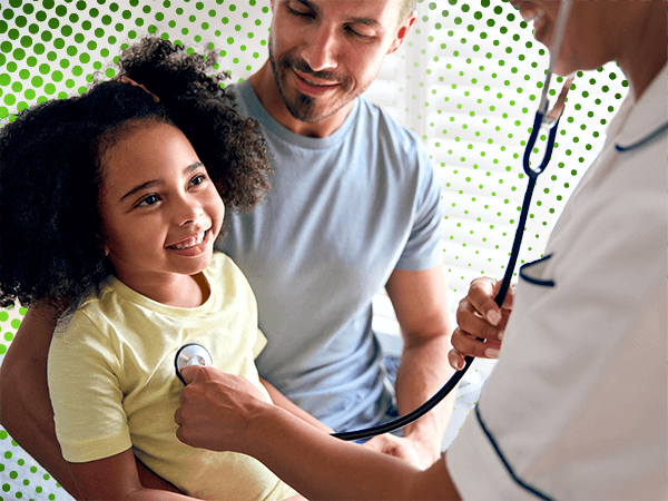 Doctor treating a child patient